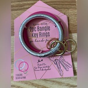 Love Ellie Silver and Pink Bangle Key Rings NWT